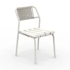 Ensemble de 2 chaises de jardin en aluminium et dossier en corde - Resplendent Viadurini