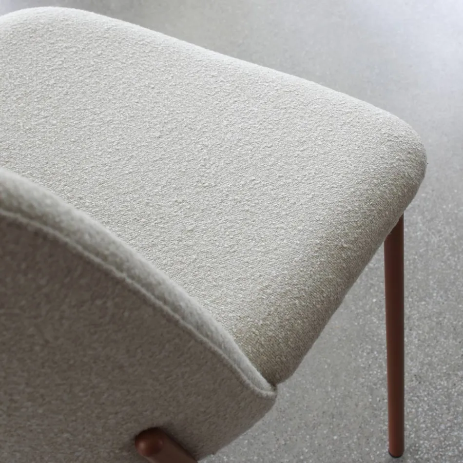 Lot de 2 chaises de salon en tissu et métal Made in Italy - Ivy Viadurini