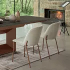 Lot de 2 chaises de salon en tissu et métal Made in Italy - Ivy Viadurini