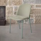 Lot de 2 chaises de salon en tissu et métal Made in Italy - Ivy Viadurini