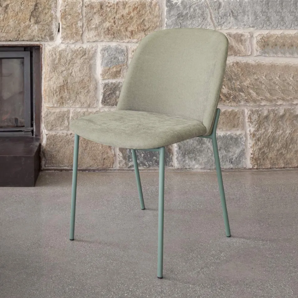 Lot de 2 chaises de salon en tissu et métal Made in Italy - Ivy Viadurini