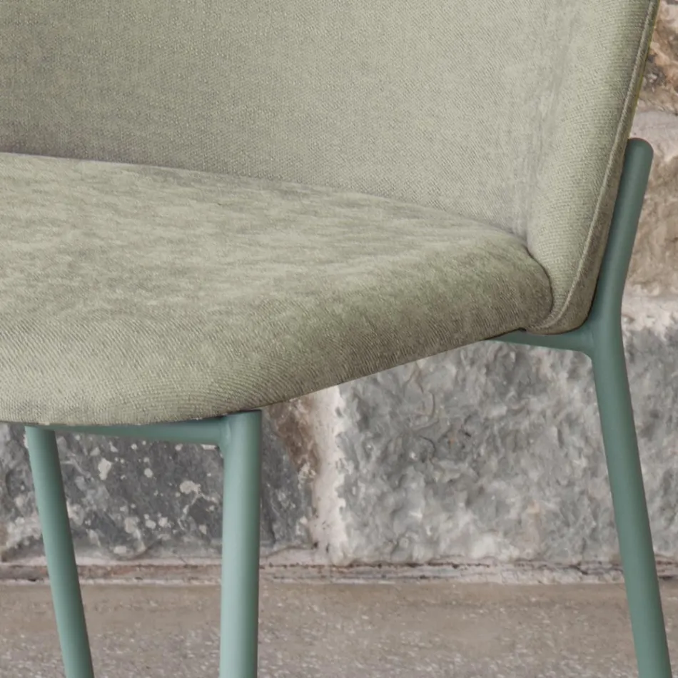 Lot de 2 chaises de salon en tissu et métal Made in Italy - Ivy Viadurini