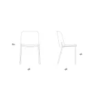 Lot de 2 chaises de salon en tissu et métal Made in Italy - Ivy Viadurini