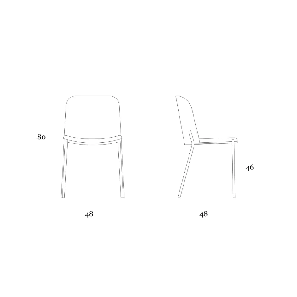 Lot de 2 chaises de salon en tissu et métal Made in Italy - Ivy Viadurini