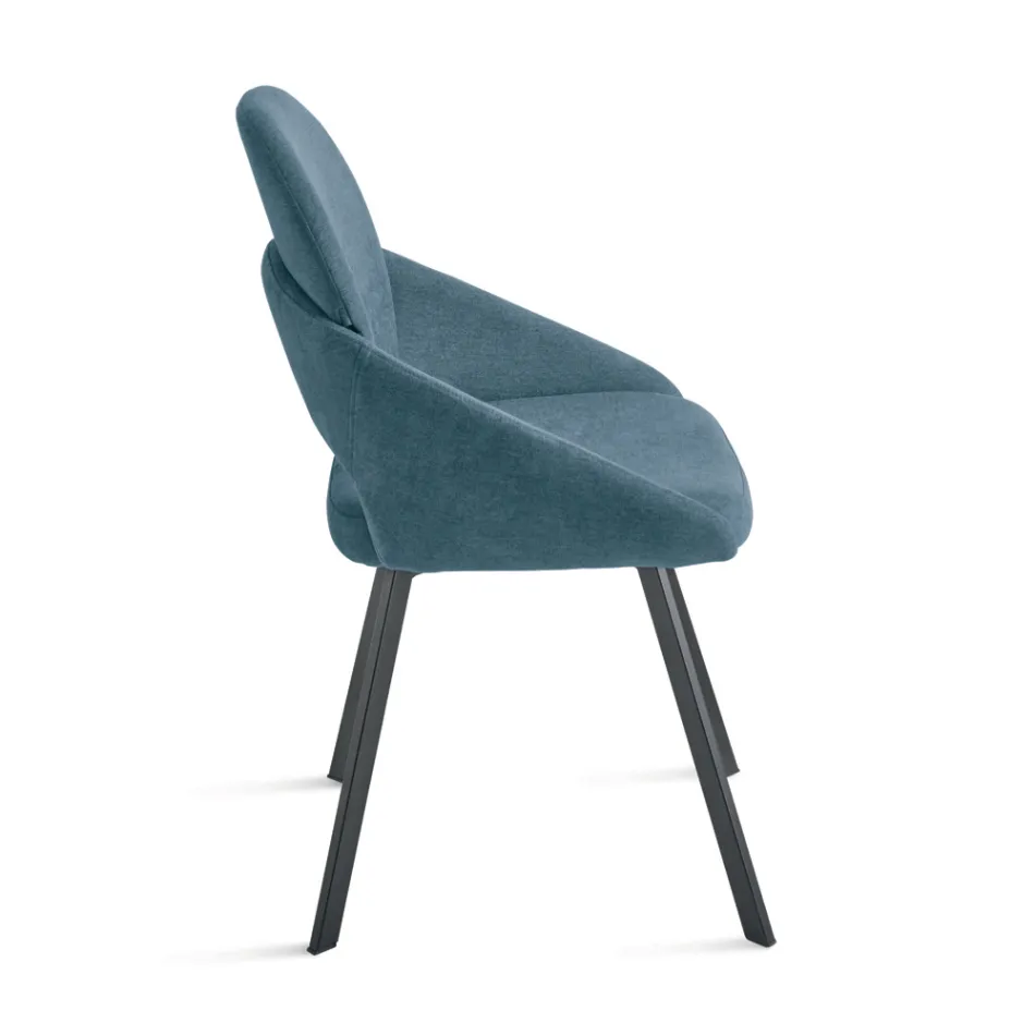 Ensemble de 2 chaises rembourrées en tissu coloré et structure en métal - Damian Viadurini