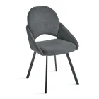 Ensemble de 2 chaises rembourrées en tissu coloré et structure en métal - Damian Viadurini