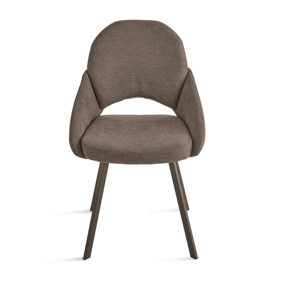 Ensemble de 2 chaises rembourrées en tissu coloré et structure en métal - Damian Viadurini