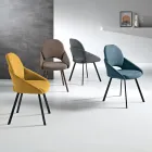 Ensemble de 2 chaises rembourrées en tissu coloré et structure en métal - Damian Viadurini
