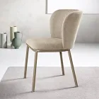 Ensemble de 2 chaises rembourrées en tissu avec structure en métal peint - Leandra Viadurini