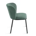 Ensemble de 2 chaises rembourrées en tissu avec structure en métal peint - Leandra Viadurini