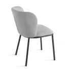 Ensemble de 2 chaises rembourrées en tissu avec structure en métal peint - Leandra Viadurini