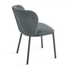 Ensemble de 2 chaises rembourrées en tissu avec structure en métal peint - Leandra Viadurini