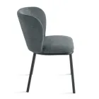 Ensemble de 2 chaises rembourrées en tissu avec structure en métal peint - Leandra Viadurini