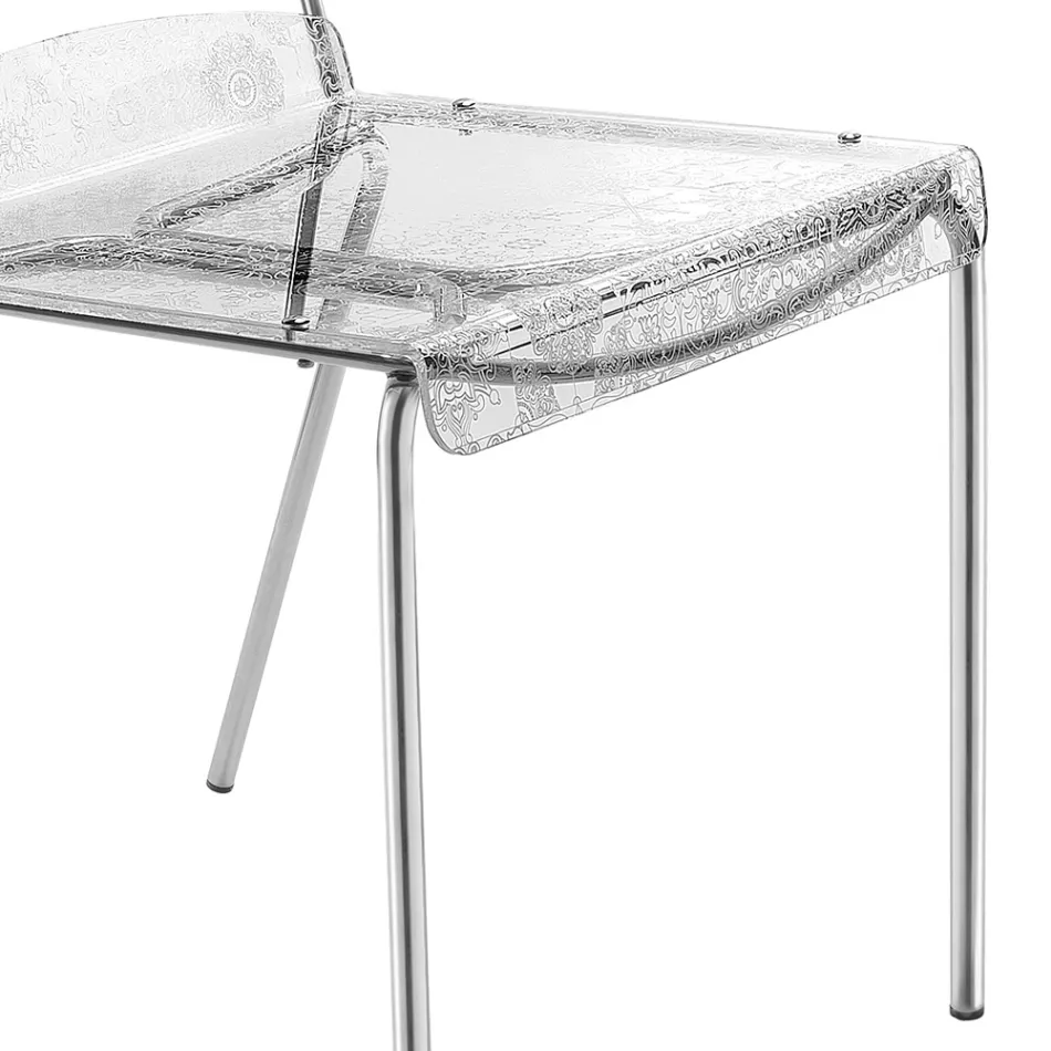 Lot de 2 chaises empilables en plexiglas fabriquées en Italie - Nala Viadurini