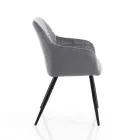 Lot de 2 Chaises en Tissu Effet Velours - Plutonium Viadurini