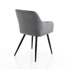 Lot de 2 Chaises en Tissu Effet Velours - Plutonium Viadurini