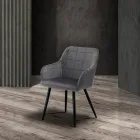 Lot de 2 Chaises en Tissu Effet Velours - Plutonium Viadurini