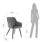 Lot de 2 Chaises en Tissu Effet Velours - Plutonium Viadurini