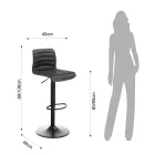 Lot de 2 Tabourets de Bar en Cuir Synthétique et Acier - Potassium Viadurini