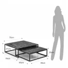 Lot de 2 tables basses en MDF finition marbre - Osmium Viadurini