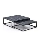 Lot de 2 tables basses en MDF finition marbre - Osmium Viadurini