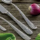 Set de 24 couverts en acier poli avec gravure Made in Italy - Nara Viadurini