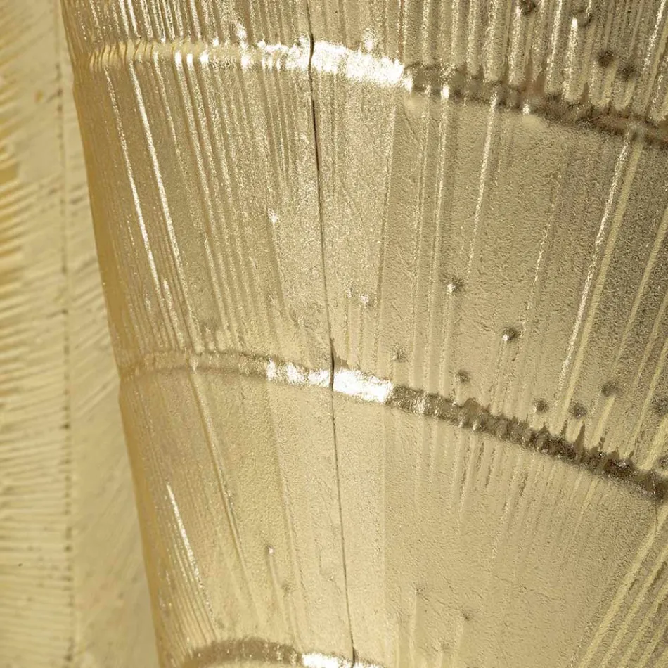 Suite de 3 Vases en Fer Doré à Décors Circulaires en Relief - Walter Viadurini