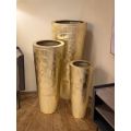 Suite de 3 Vases en Fer Doré à Décors Circulaires en Relief - Walter