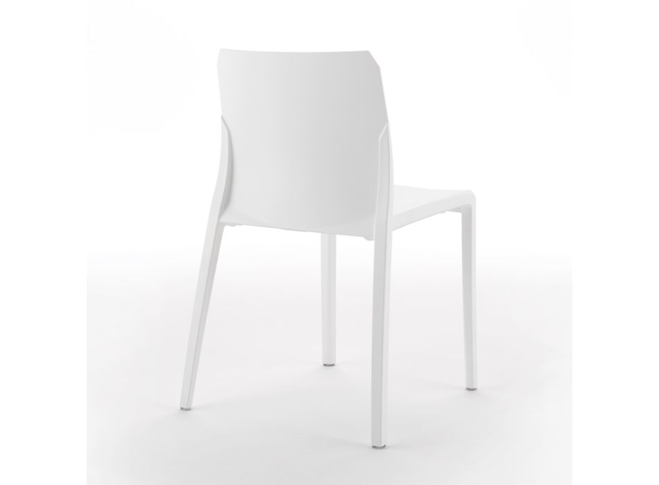 Lot de 4 chaises d'extérieur et d'intérieur en polypropylène de différentes couleurs - Construit Viadurini