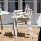 Lot de 4 chaises de jardin en aluminium et Batyline - Lucente Viadurini