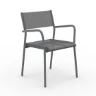 Lot de 4 chaises de jardin en aluminium et Batyline - Lucente Viadurini