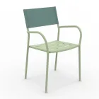 Lot de 4 chaises de jardin en métal galvanisé et Batyline - Prestigio Viadurini
