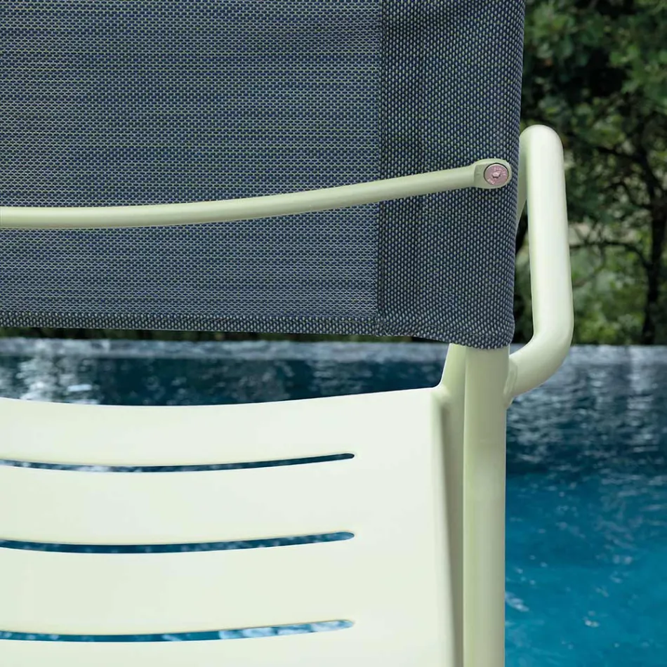 Lot de 4 chaises de jardin en métal galvanisé et Batyline - Prestigio Viadurini