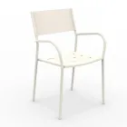Lot de 4 chaises de jardin en métal galvanisé et Batyline - Prestigio Viadurini