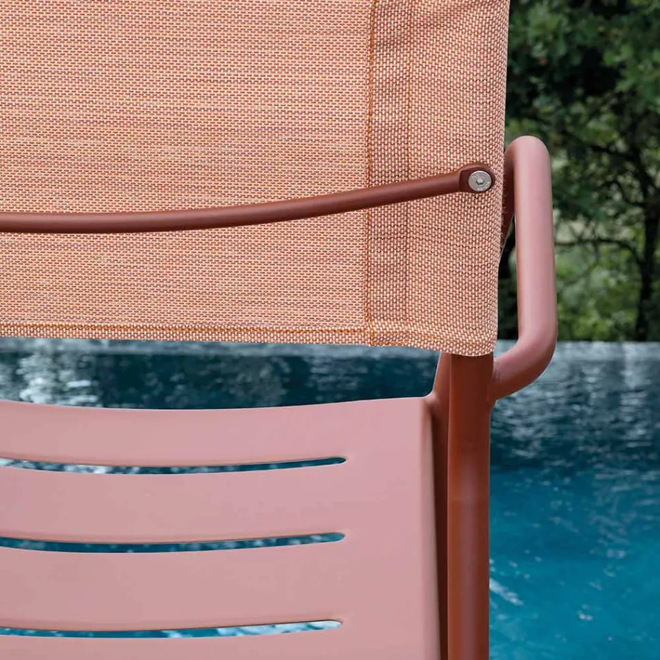 Lot de 4 chaises de jardin en métal galvanisé et Batyline - Prestigio Viadurini