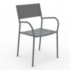 Lot de 4 chaises de jardin en métal galvanisé et Batyline - Prestigio Viadurini