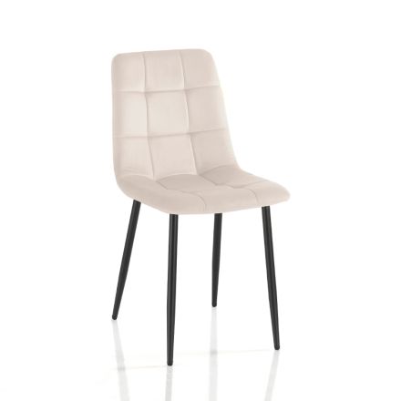 Lot de 4 chaises d'intérieur en tissu de différentes couleurs - Cefalo Viadurini