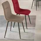 Ensemble de 4 fauteuils de salon rembourrés en tissu avec piètement en métal - Projet Viadurini