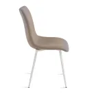 Ensemble de 4 fauteuils de salon rembourrés en tissu avec piètement en métal - Projet Viadurini
