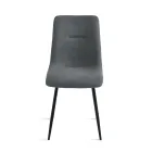 Ensemble de 4 fauteuils de salon rembourrés en tissu avec piètement en métal - Projet Viadurini