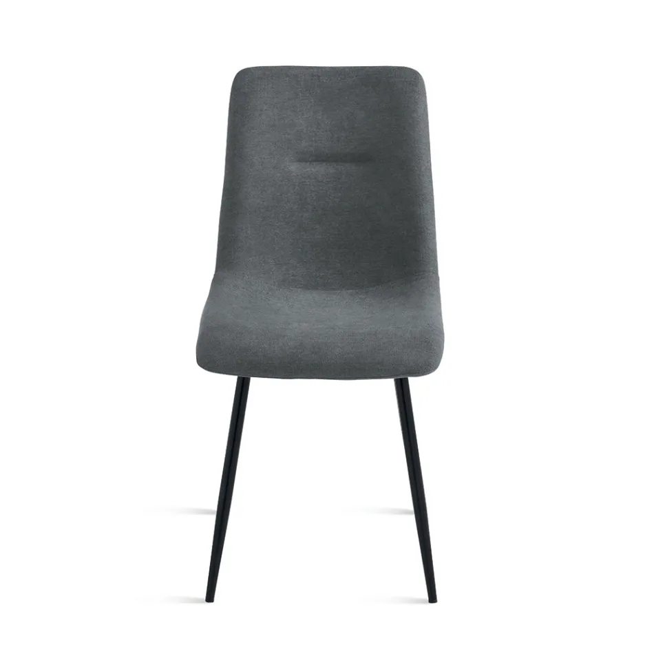 Ensemble de 4 fauteuils de salon rembourrés en tissu avec piètement en métal - Projet Viadurini