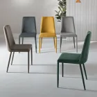 Ensemble de 4 chaises rembourrées en tissu coloré et structure rembourrée - Luciana Viadurini