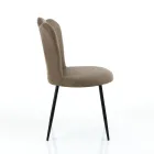 Lot de 4 Chaises en Cuir Synthétique Effet Vieilli - Ambre Viadurini