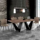 Lot de 4 Chaises en Cuir Synthétique Effet Vieilli - Ambre Viadurini