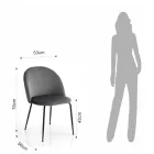 Lot de 4 chaises en tissu microfibre effet velours - Terbio Viadurini