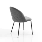 Lot de 4 chaises en tissu microfibre effet velours - Terbio Viadurini