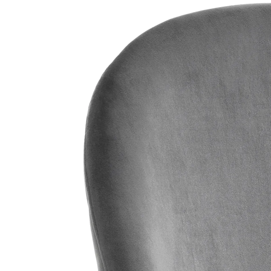 Lot de 4 chaises en tissu microfibre effet velours - Terbio Viadurini