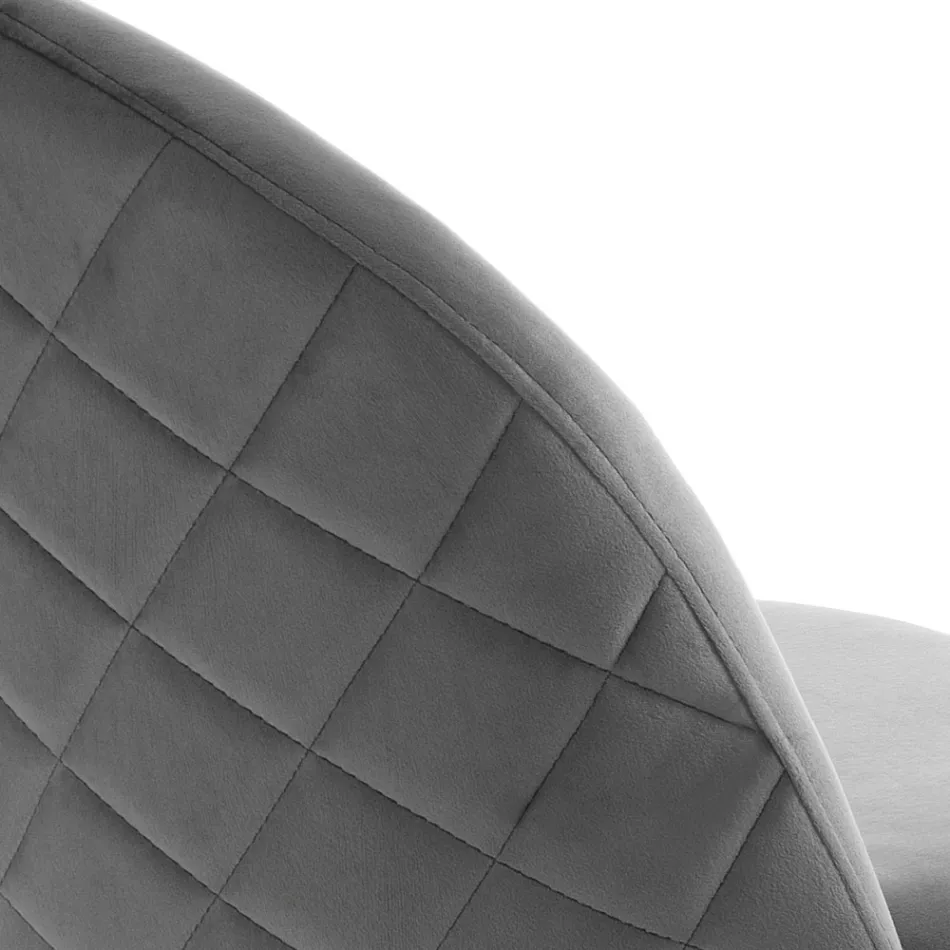 Lot de 4 chaises en tissu microfibre effet velours - Terbio Viadurini