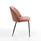 Lot de 4 chaises en tissu microfibre effet velours - Terbio Viadurini