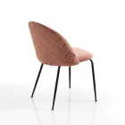 Lot de 4 chaises en tissu microfibre effet velours - Terbio Viadurini